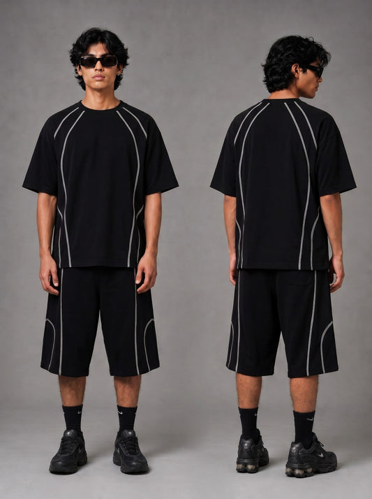 Contrast t-shirt, Black