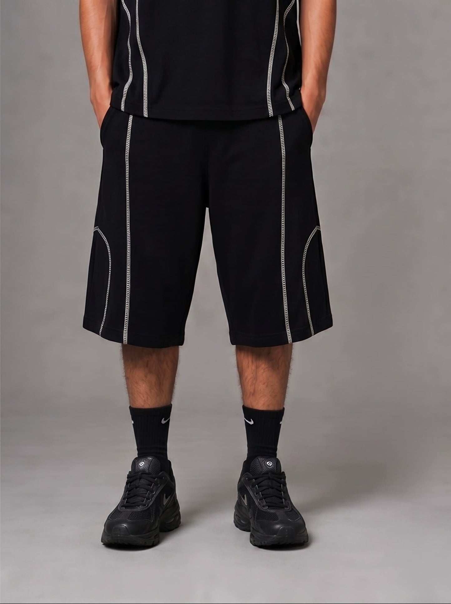 Contrast Shorts, Black
