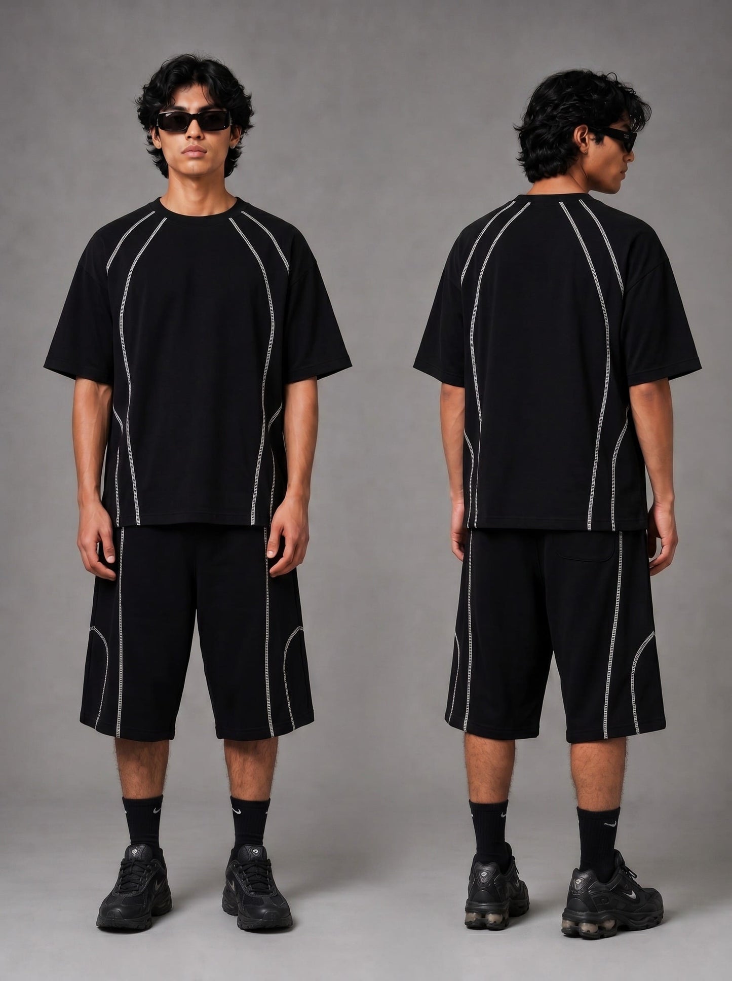 Contrast t-shirt, Black
