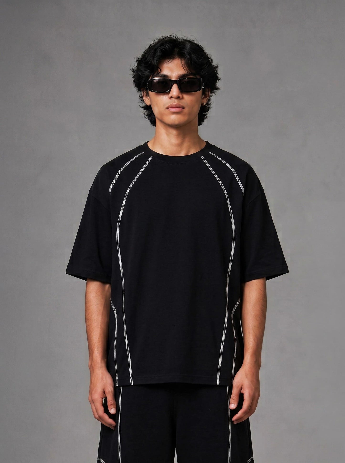 Contrast t-shirt, Black