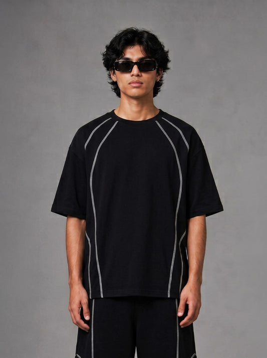 Contrast t-shirt, Black